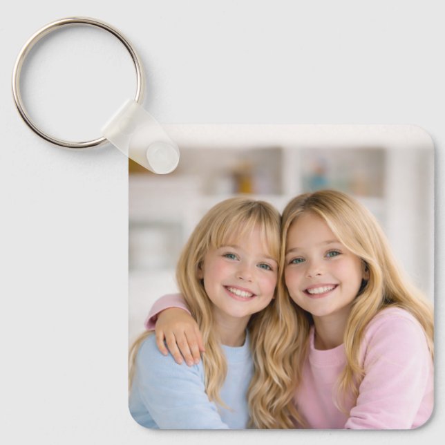 Custom Two Photo Double Sided Aluminium Key Ring (Front)