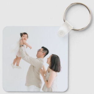 Custom Two Photo Double Sided Aluminium Keychain