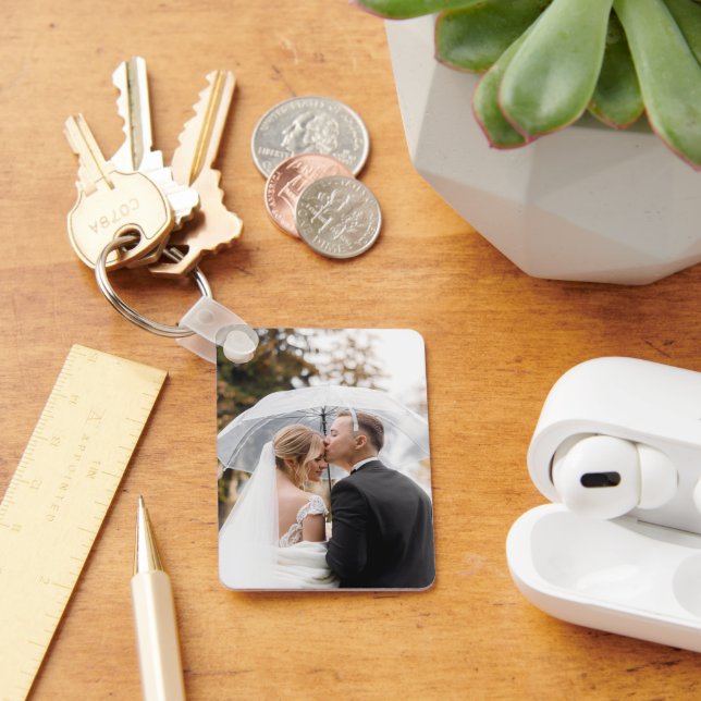 Custom Two Photo Double Sided Aluminium Keychain (Desk)