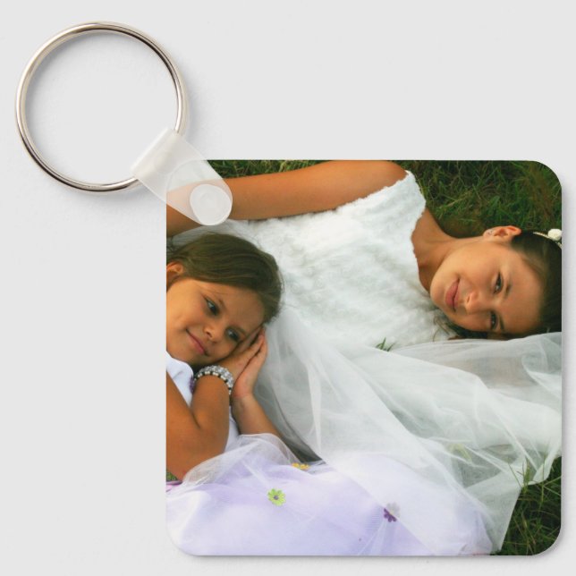 Custom Two Photo Double Sided Aluminium Keychain (Front)