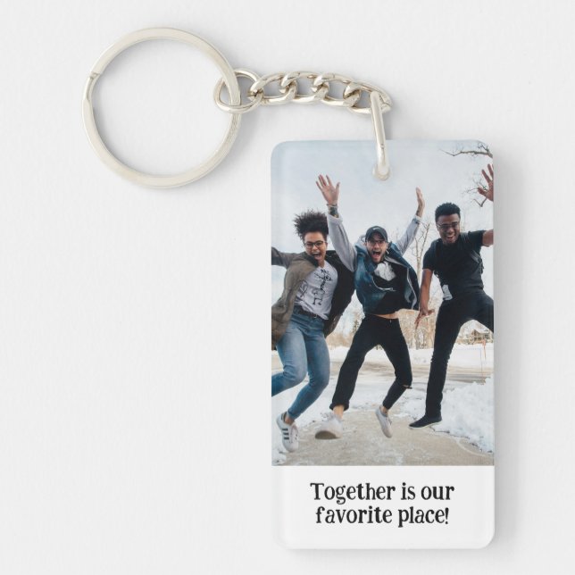 Custom Two Photo Double Sided Best Friends Key Ring (Front)