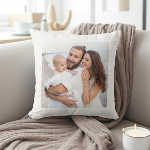 Custom Two Photo Double Sided Family Cushion