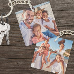 Custom Two Photo Double Sided Family Photo Key Ring<br><div class="desc">Create your own personalised family photo keepsake with this custom double-sided keychain, featuring space for two photos. While it's set up for family photos, you can easily swap them out for pictures of friends, pets, or special memories like a vacation. This versatile keychain makes a thoughtful gift for Christmas, holidays,...</div>