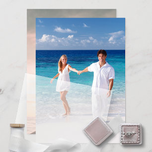Custom Two Photo Enclosure for Vellum Wedding Invitation