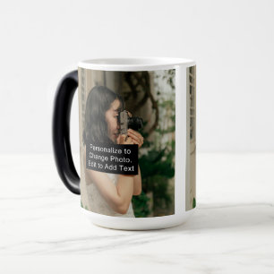 Custom Two Photos Artwork Slogan 15 oz Morphing Magic Mug