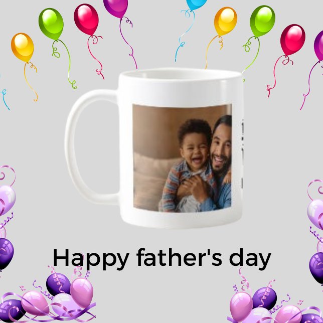 Custom Two Photos, Smiling Father's Day Coffee Mug (Creator Uploaded)