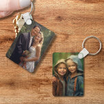 Custom Two Picture Aluminium Double Sided Key Ring<br><div class="desc">Easily customise with your own images on the front and back. Must use vertical (portrait) images on these templates.</div>