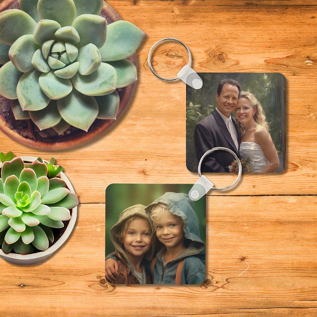 Custom Two Picture Aluminium Double Sided Key Ring (Creator Uploaded)