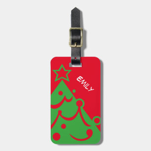 Custom Two Sided Christmas Tree Luggage Tag