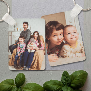Custom Two Sided Family Kids Personalised Photo Key Ring