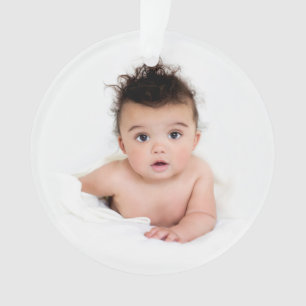 Custom Two-Sided Photo Christmas Holiday Ornament