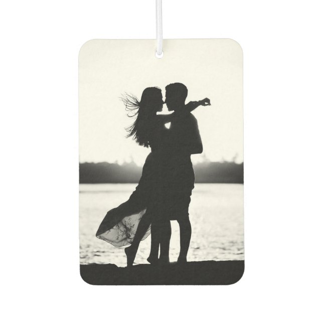 Custom Two Sided Photo Make it Black And White Car Air Freshener (Front)
