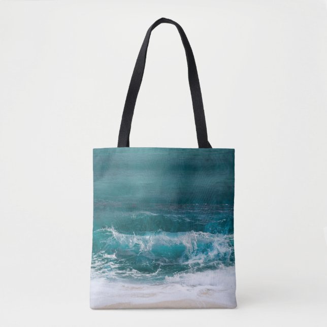 Custom Two-Sided Photo Personalised Beach Modern Tote Bag (Front)