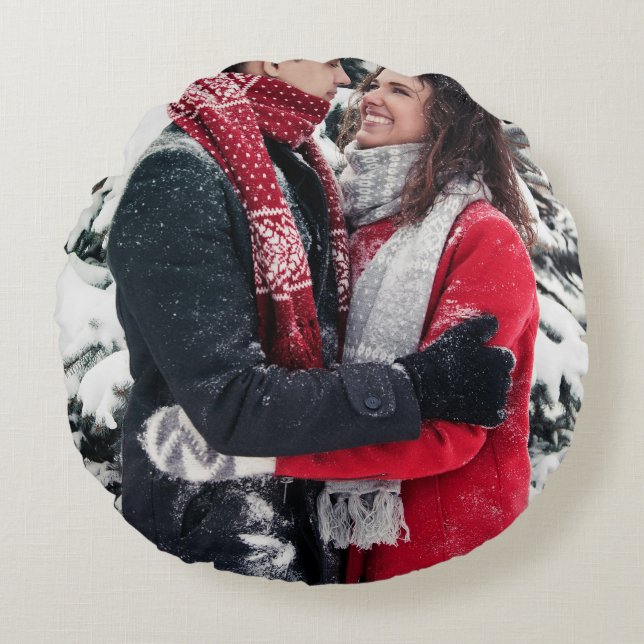 Custom Two Sided Photo Personalised Round Cushion (Front)