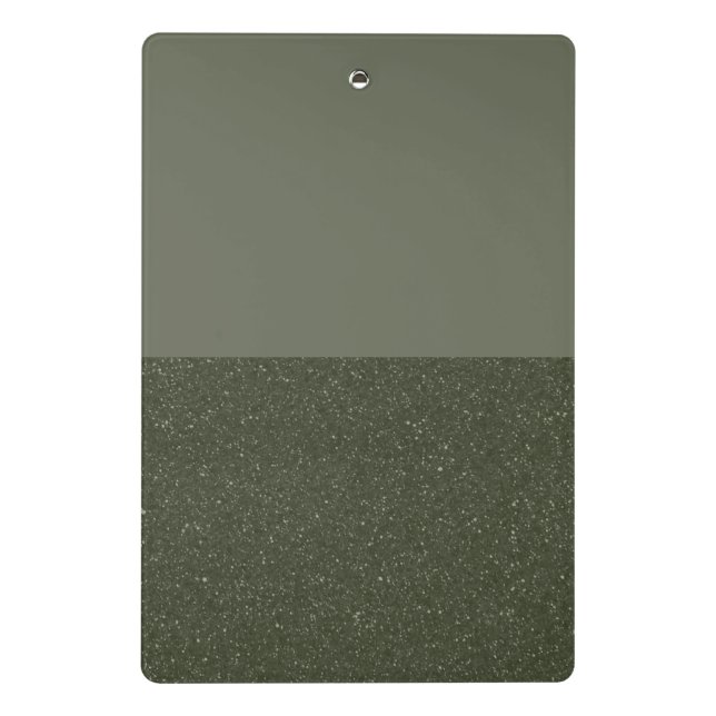 Custom Two-Tone Green Glitter Base Mini Clipboard (Back)