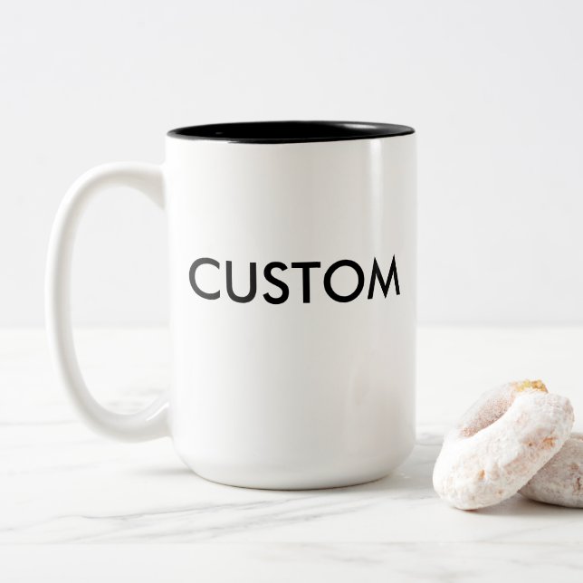 Custom Two-Tone Large 15oz Mug - BLACK Inside (With Donut)