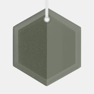 Custom Two-Tone Moss Green Hex Ornament