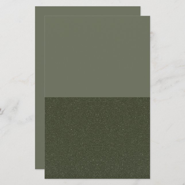Custom Two-Tone Moss Green Professional Stationery (Front/Back)