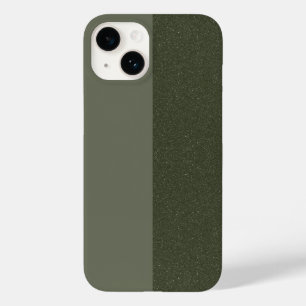 Custom Two-Tone Moss Green Texture iPhone 14 Case