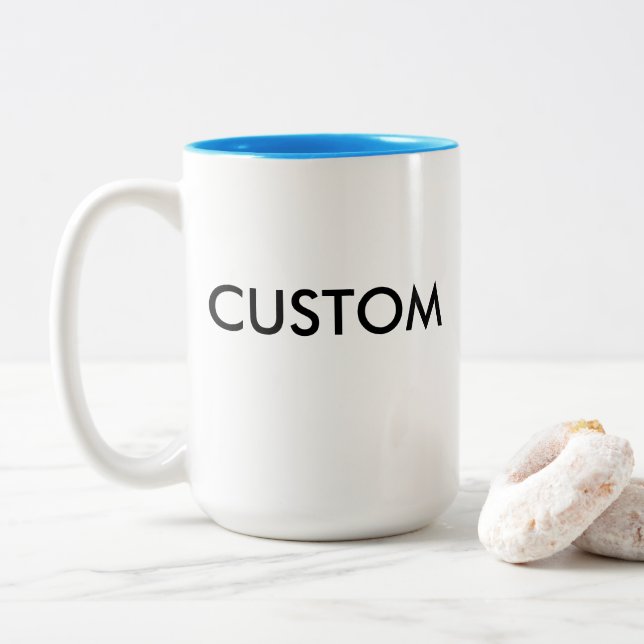 Custom Two-Tone Mug Blank - Large, LIGHT BLUE (With Donut)