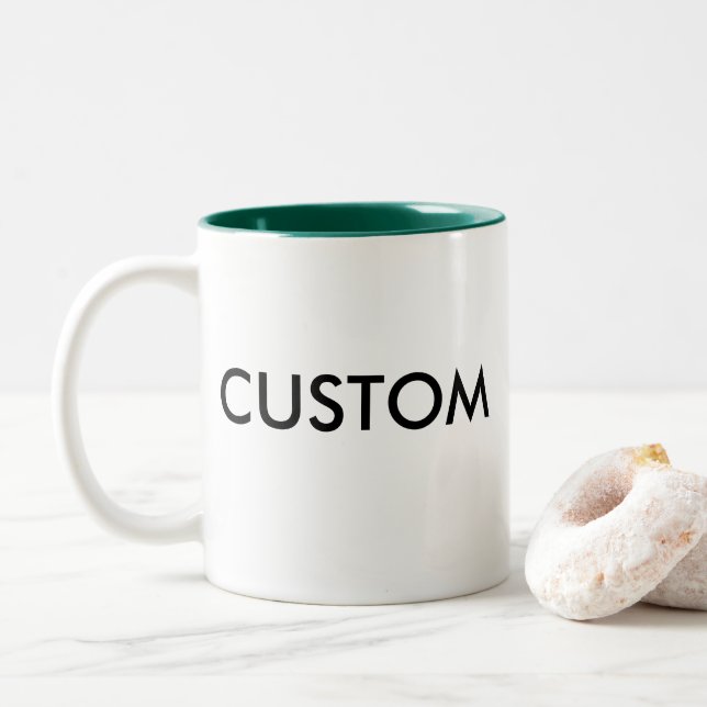 Custom Two-Tone Mug Blank Template - HUNTER GREEN (With Donut)