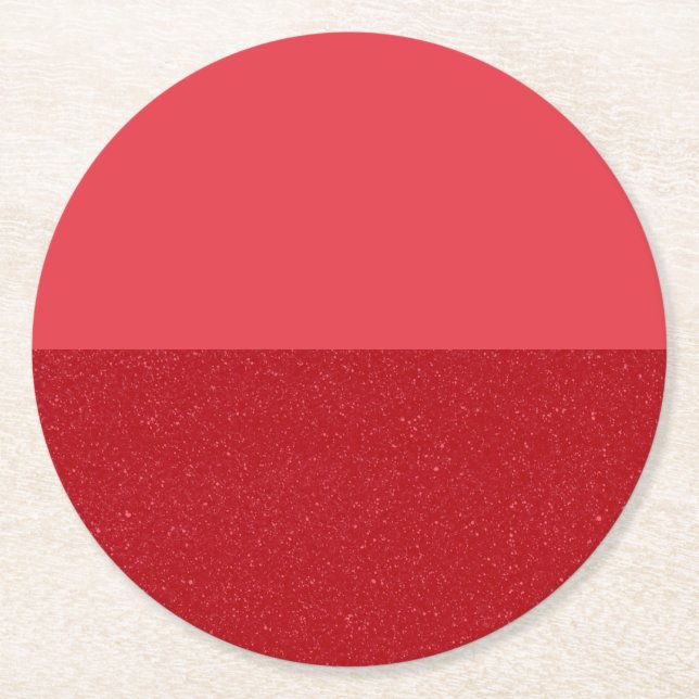 Custom Two-Tone Tomato Red Drink Coasters (6‑Pack) (Front)