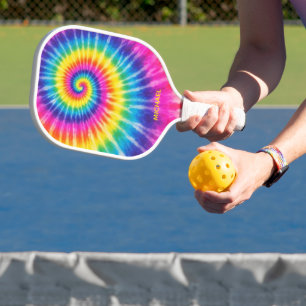 Custom Tye-Dye Retro Colorful Unisex Add Name Pickleball Paddle