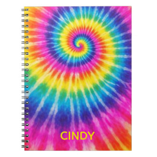 Custom Tye-Dye Retro Colourful Unisex Add Name Notebook
