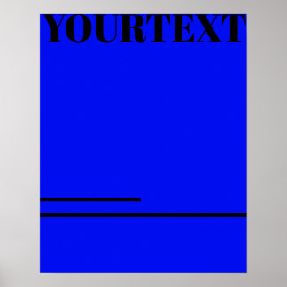 Custom typography design cool minimalism blue art poster