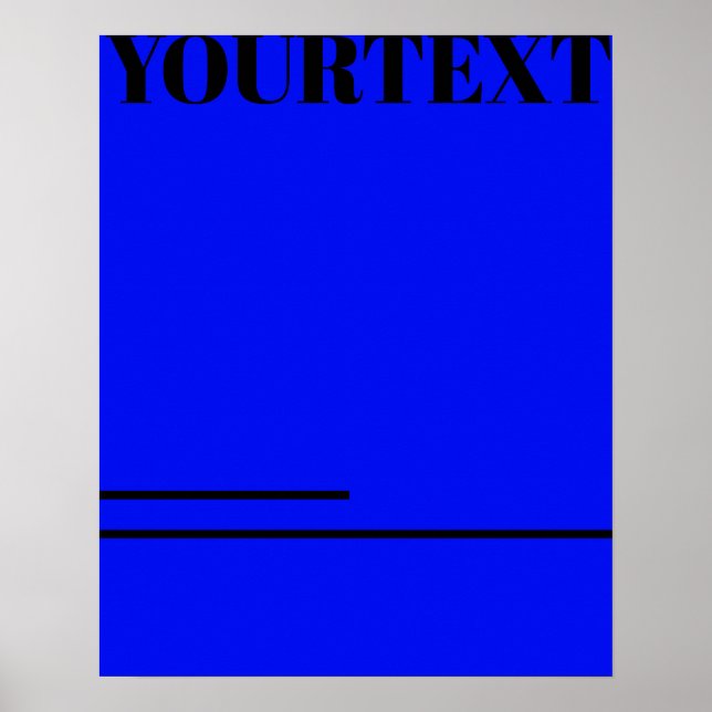 Custom typography design cool minimalism blue art poster (Front)