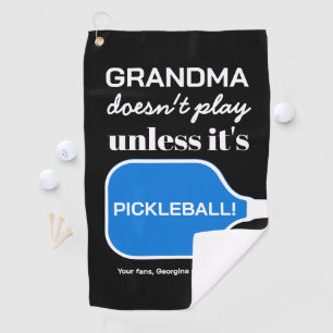 Custom Typography Funny Grandma Pickleball Humour Golf Towel