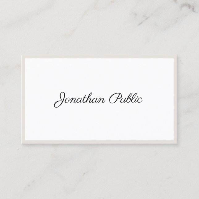 Custom Typography Modern Elegant Minimalist Business Card (Front)