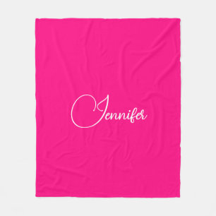 Custom Typography Names Wow Pink Medium Fleece Blanket