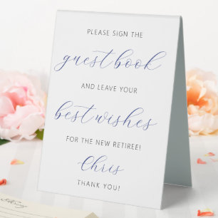 Custom Typography Retirement Guest Book Sign