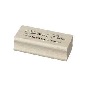 Custom Typography Script Name Return Address Rubber Stamp