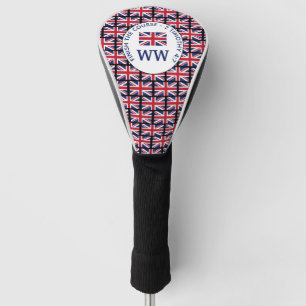 Custom UK UNION JACK Monogram DRIVER Golf Head Cover