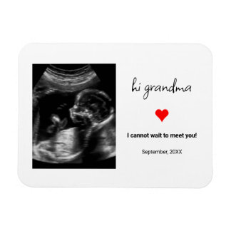 Custom Ultrasound Photo Gift For Grandma, Grandpa Magnet