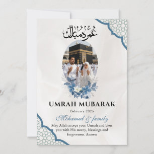 Custom Umrah Mubarak Invitation Photo Card Islamic