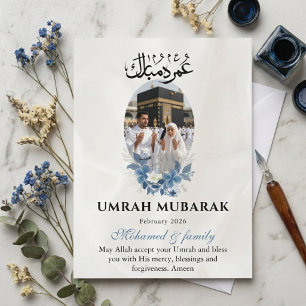 Custom Umrah Mubarak Photo Card Personalised Islam