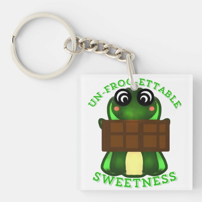 Custom Un-frog-ettable Sweetness Frog Gift  Key Ring (Front)