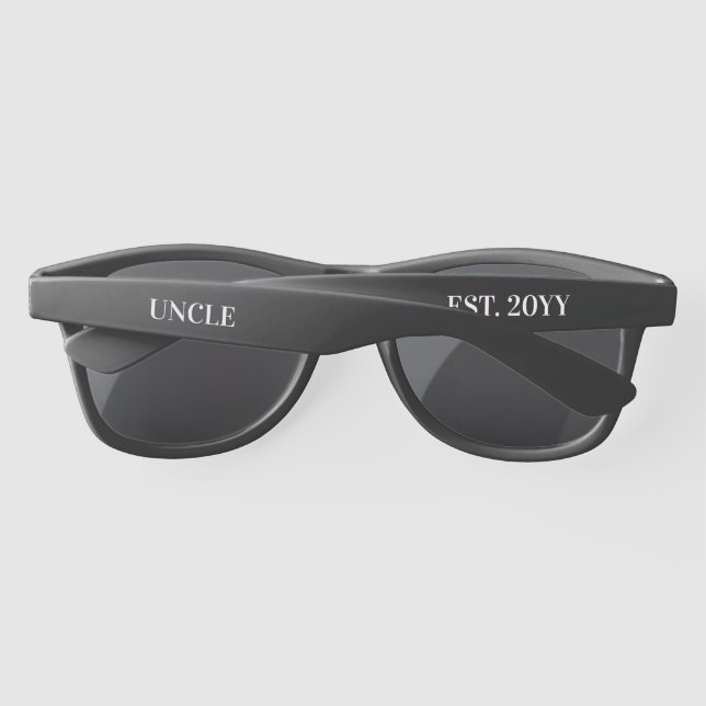 Custom Uncle Est. | Uncle to be  Sunglasses (Back)