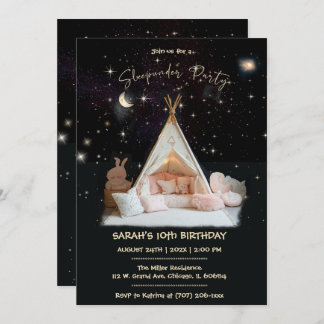 Custom Under the Stars Sleepunder Birthday Invitation
