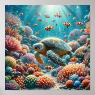 Custom Underwater Life Poster