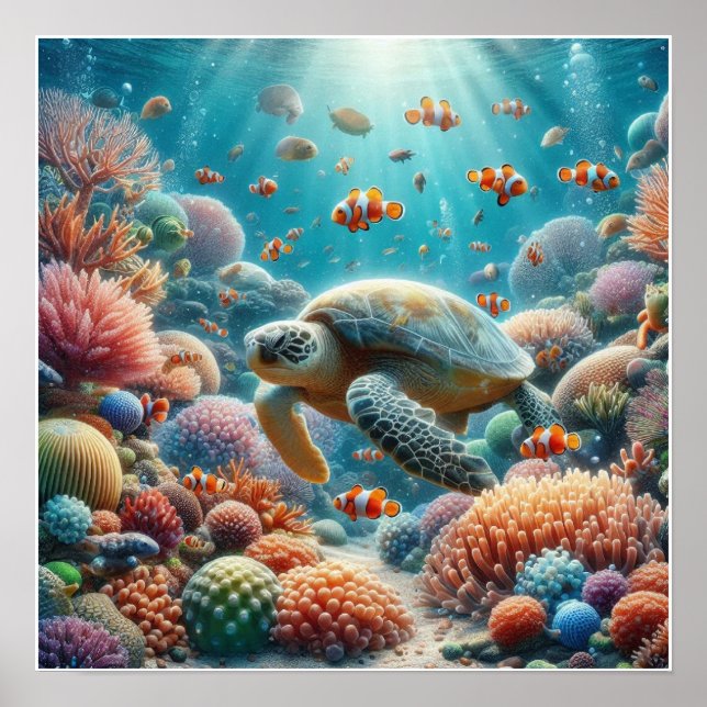 Custom Underwater Life Poster (Front)