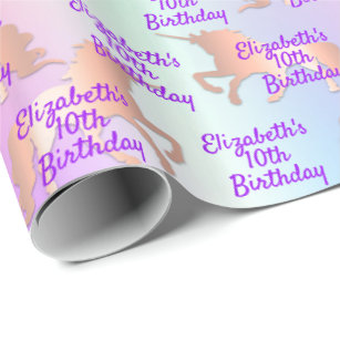 18th birthday pink glitter rose gold iridescent wrapping paper