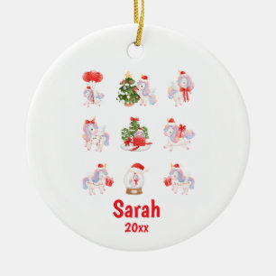Custom unicorn Christmas Ornament for Girls