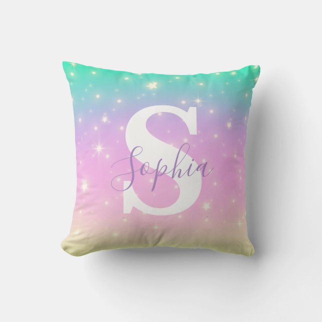 Custom Unicorn Magical Throw Pillow  (Front)