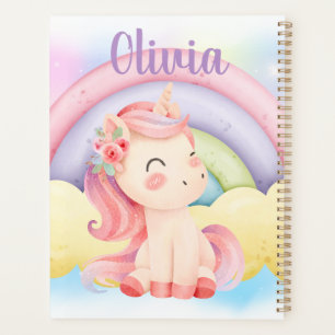 Custom Unicorn Spiral Planner – Personalized Gift