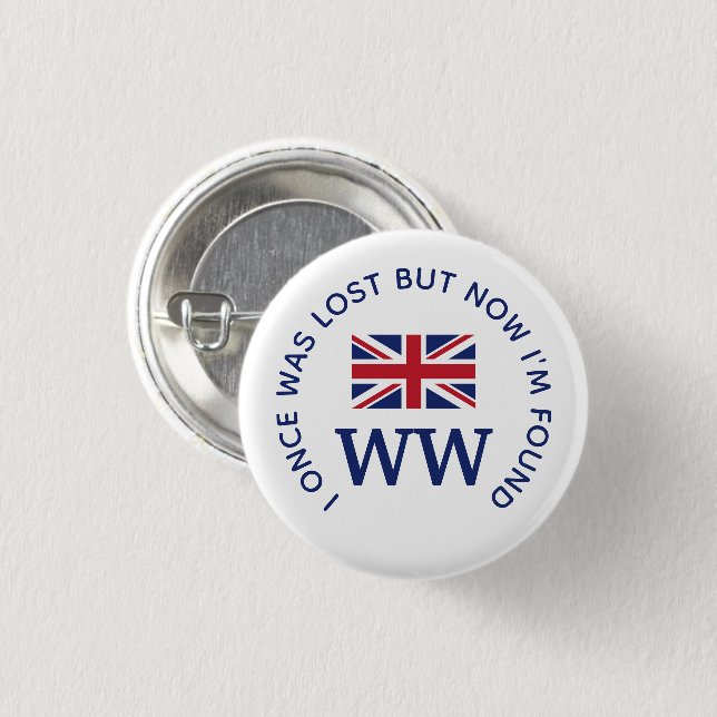 Custom Union Jack MONOGRAM 3 Cm Round Badge (Front & Back)