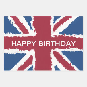 Custom Union Jack  Wrapping Paper Sheet
